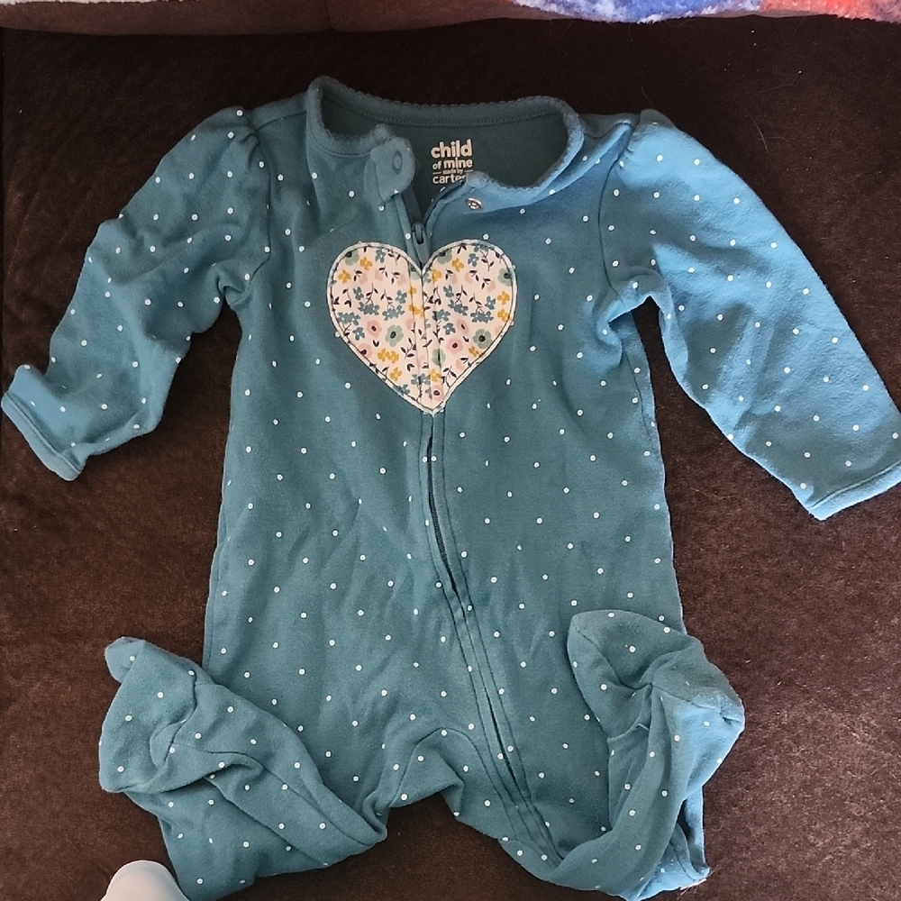 Child of Mine Blue Polka Dot Footie